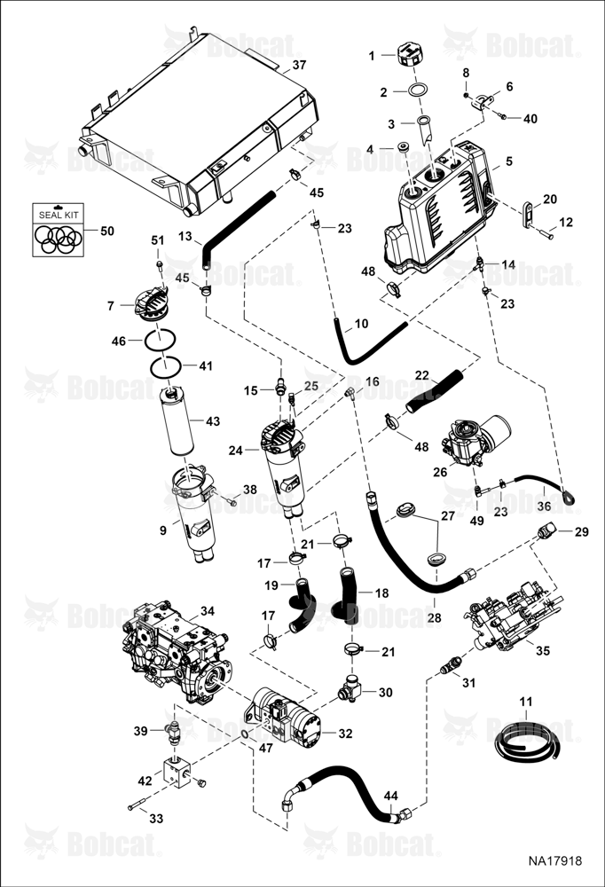 Hydrostatic Circuitry (Tank & Filter)  B3BU11804 & Above