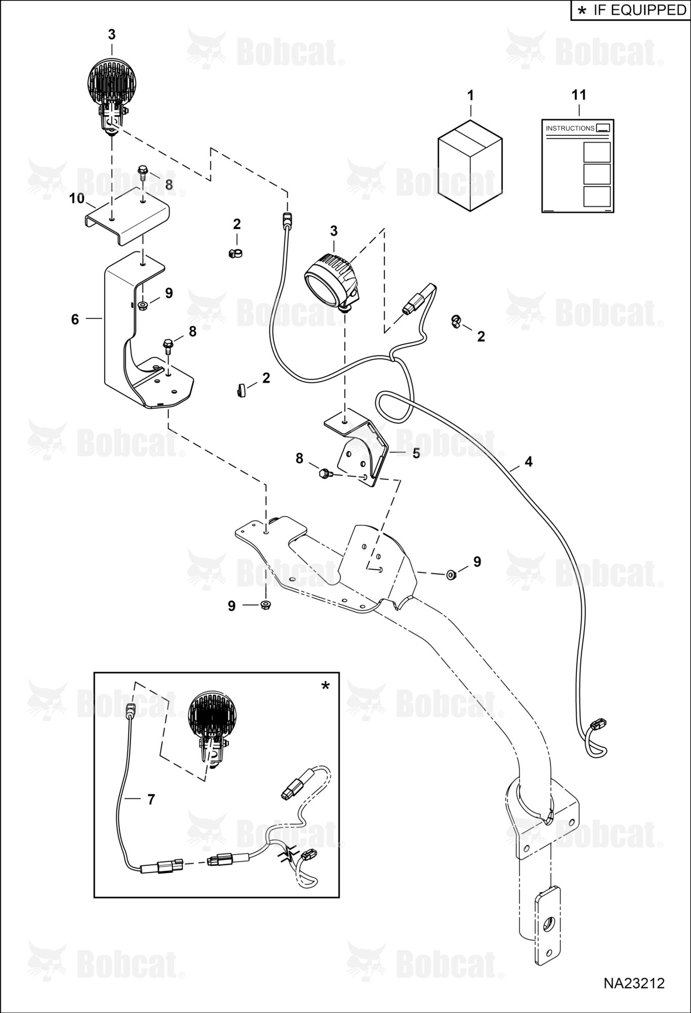 Mirror Work Lights Kit (LED) B3G618001 - B3G612029, B3G918001 - B3G918101, B3GB18001 - B3GB18126