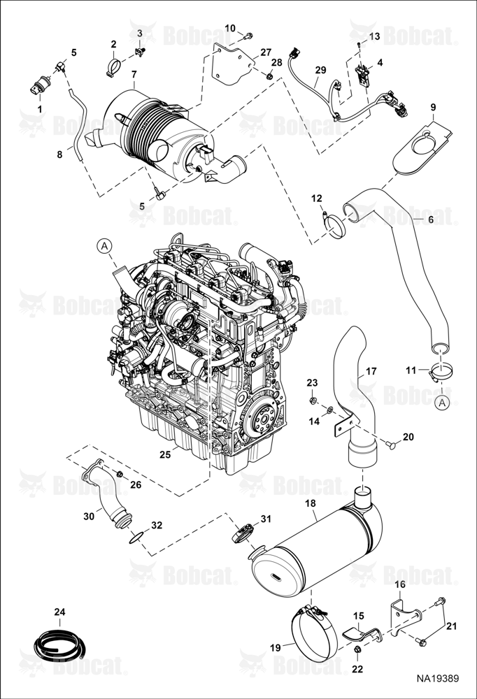 Engine & Attaching Parts (Air Cleaner & Muffler)(Rotomold Hydraulic Tank)