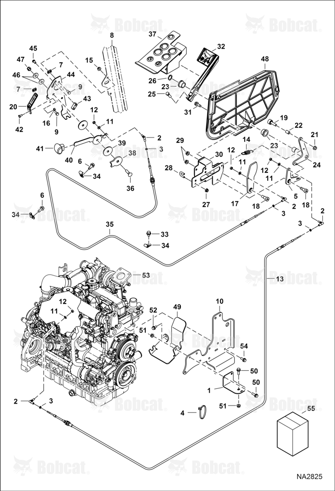 Engine Speed Control (SJC) (4616 mm) (181.7") Hand Cable - (2292 mm) (90.3") Foot Cable