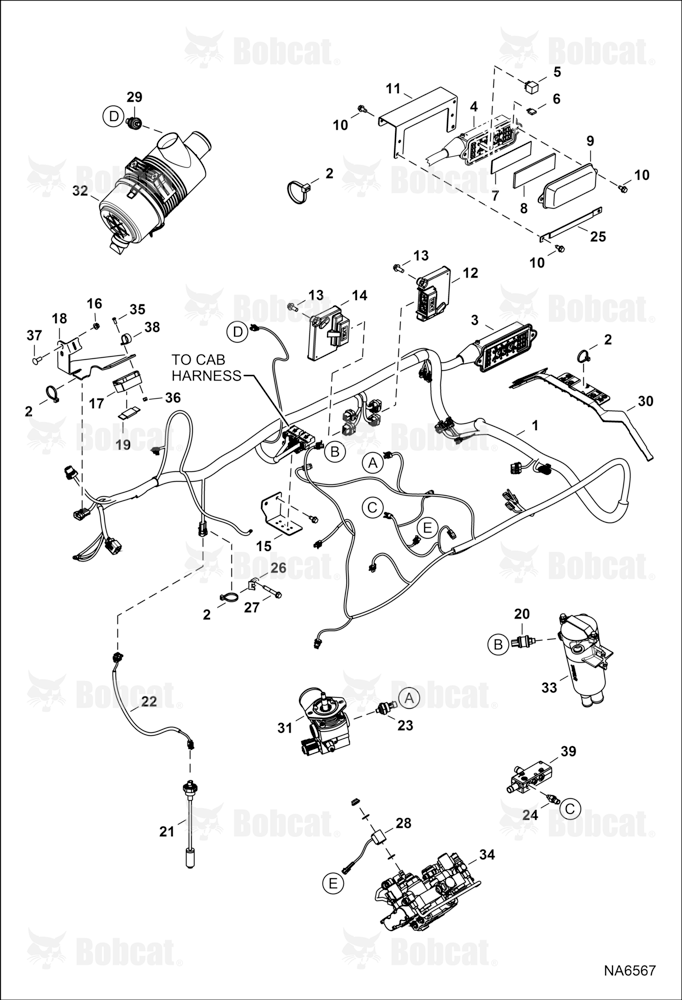 Engine Electrical Circuitry (Frame Harness & Filter Sensors) AZN911001 - AZN911254