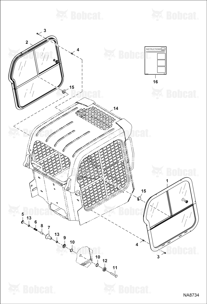 Operator CAB (Cab Windows) (Side) (Glass)