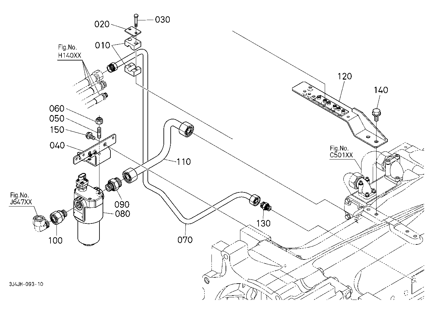 Hydraulic Oil Line (Steering Valve/Filter)