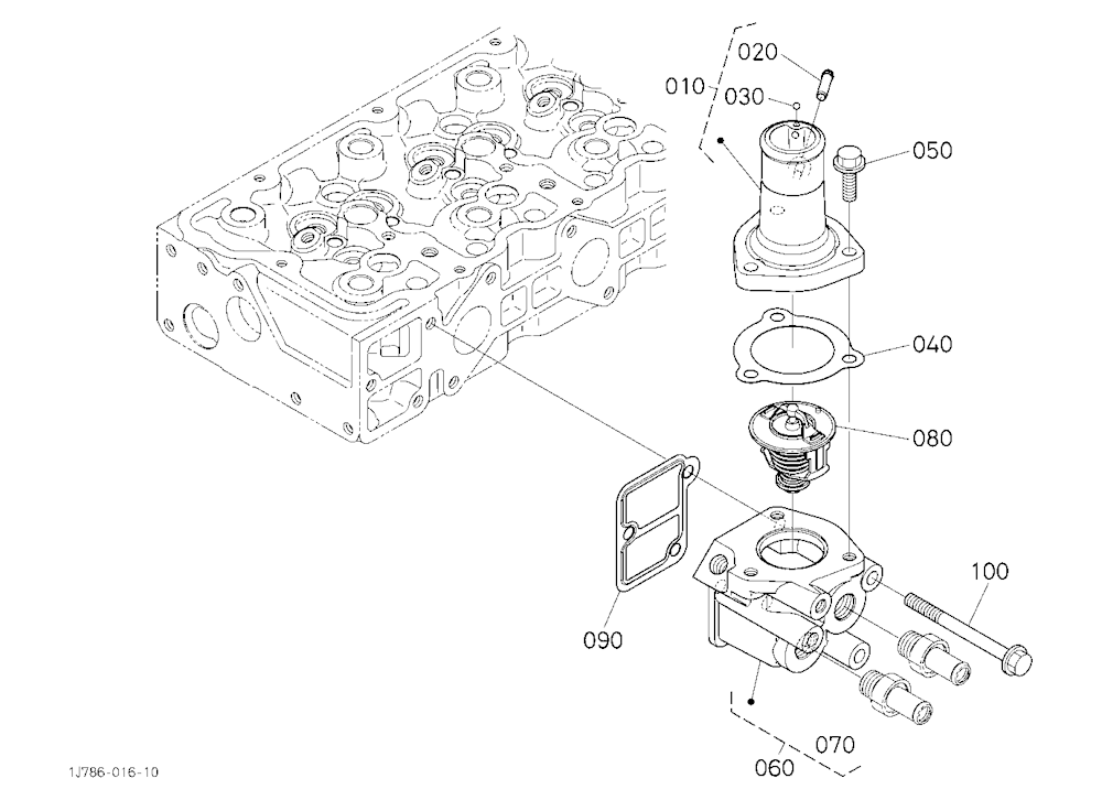 Water Flange And Thermostat