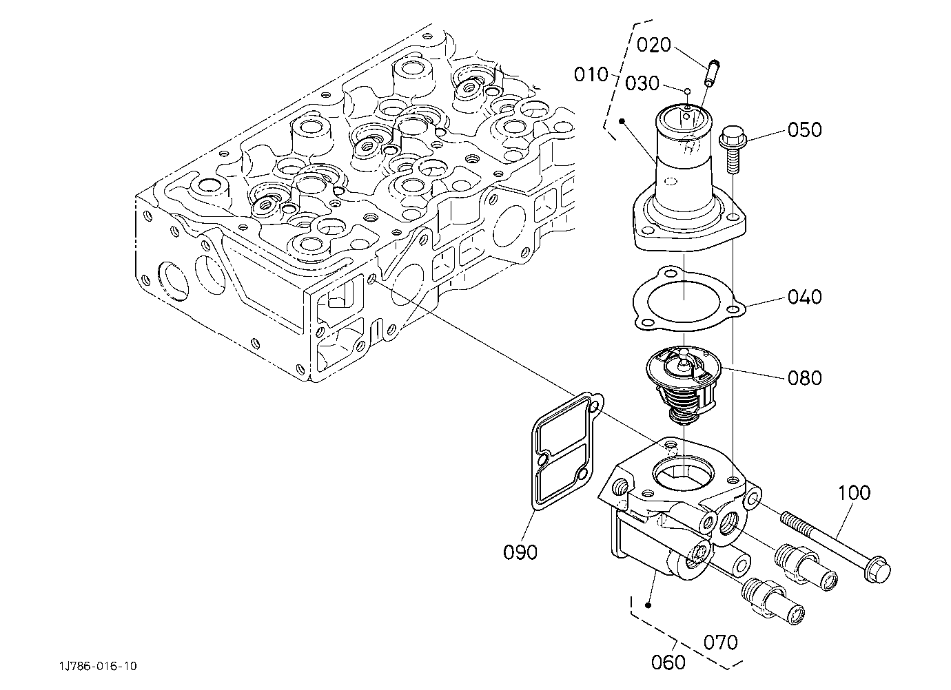 Water Flange And Thermostat