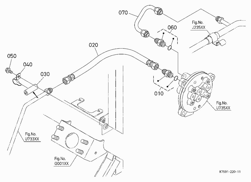 HYD. BED LIFT KIT (VALVE OIL LINE) (W/G No.V5242)