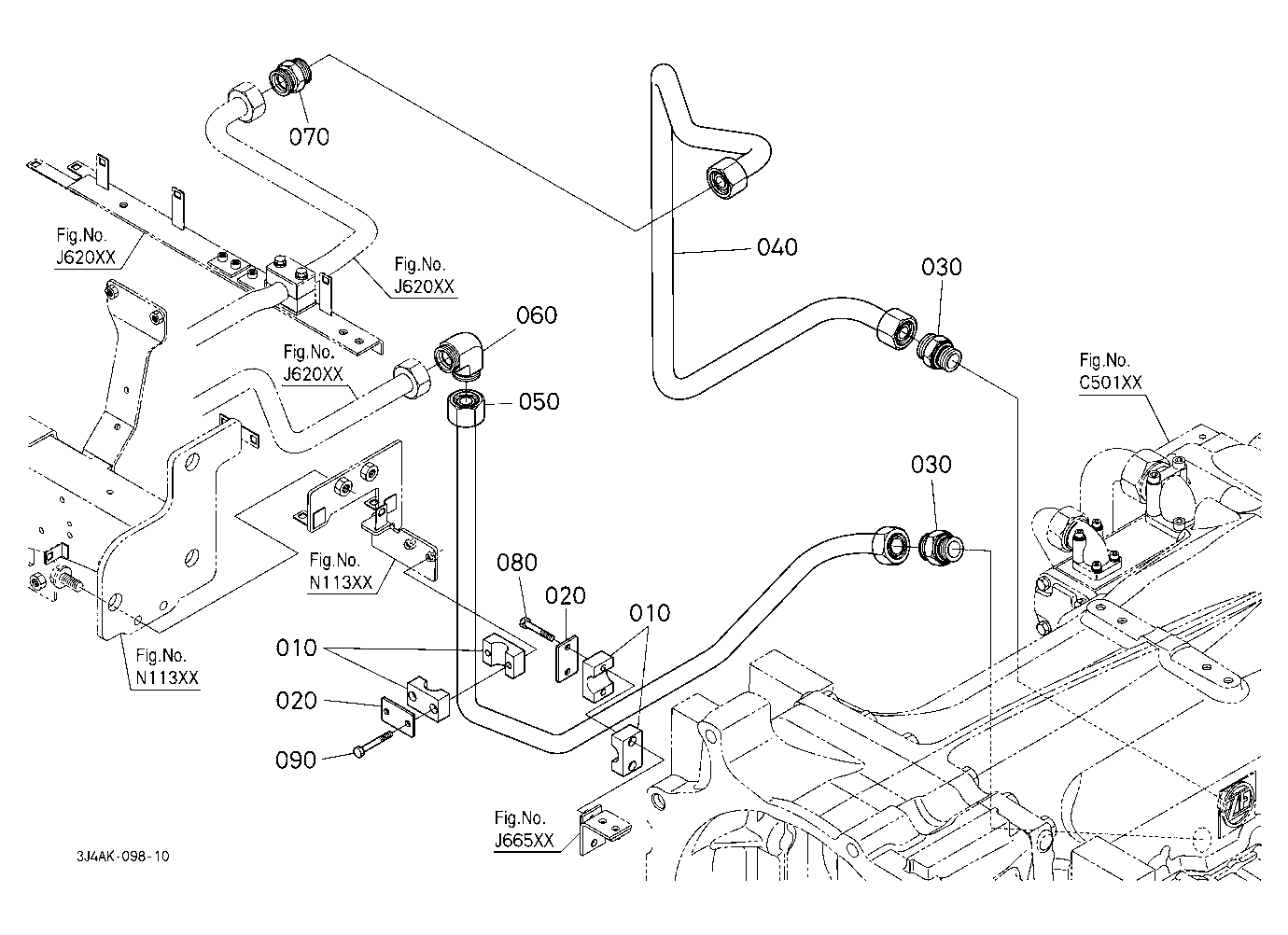 Hydraulic Oil Line (Oil Cooler/Rear) [Front Rigid
