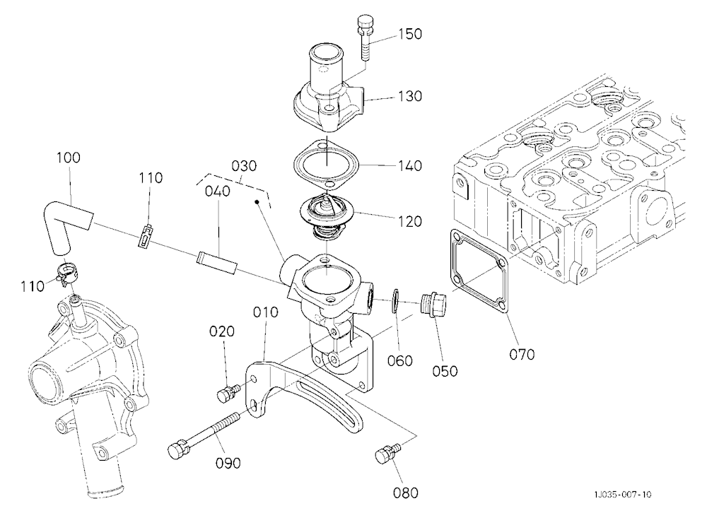Water Flange And Thermostat