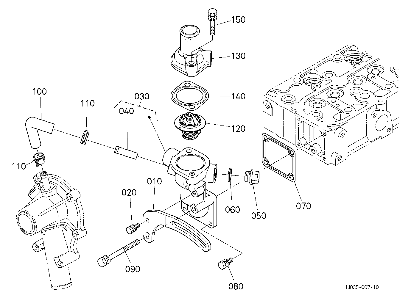 Water Flange And Thermostat