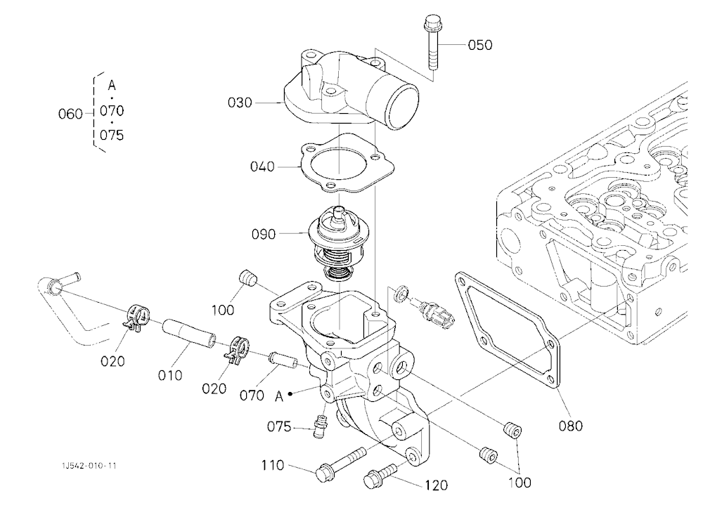 Water Flange And Thermostat