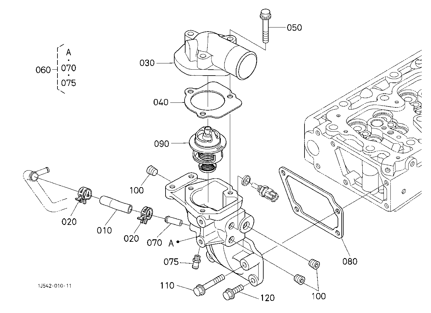 Water Flange And Thermostat