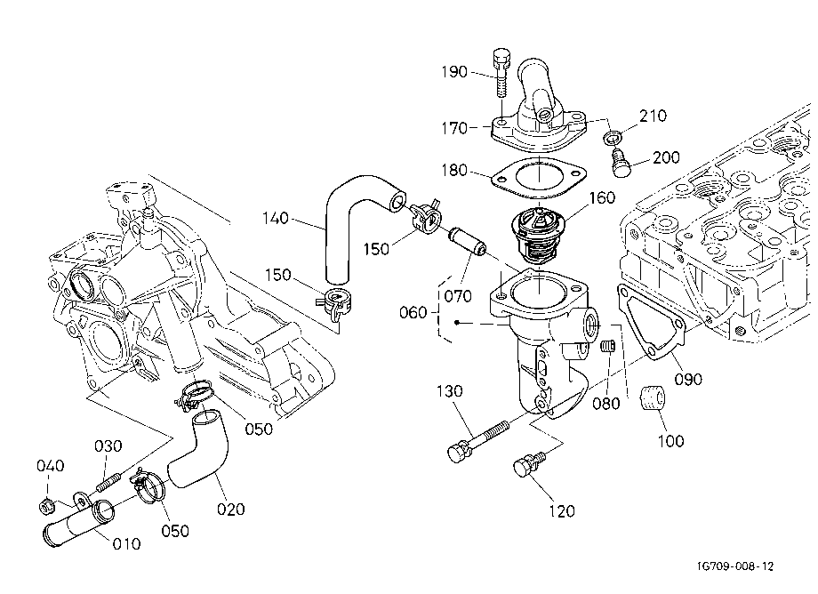 Water Flange And Thermostat