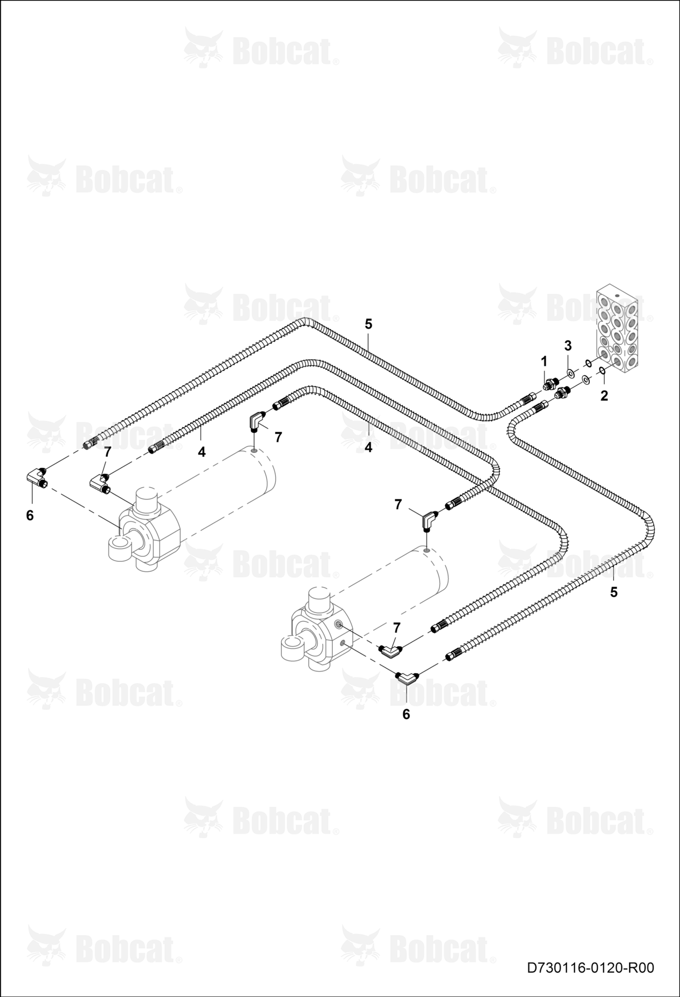 Swing Cylinder Circuit  B53R11001 - B53R11049