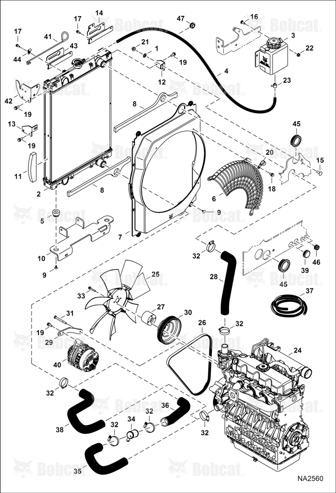 Engine & Attaching Parts (Radiator Water Exchanger)