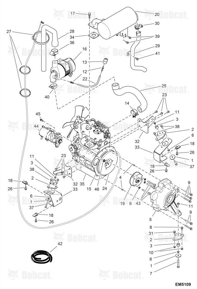 Engine & Attaching Parts (Air Cleaner, Muffler, Engine Mounts)