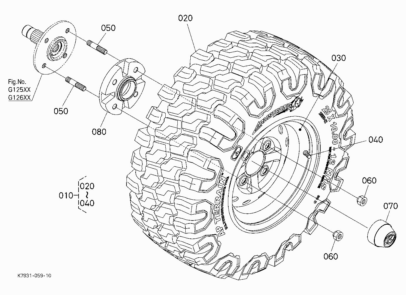 FRONT WHEEL (25*10-12,AP)