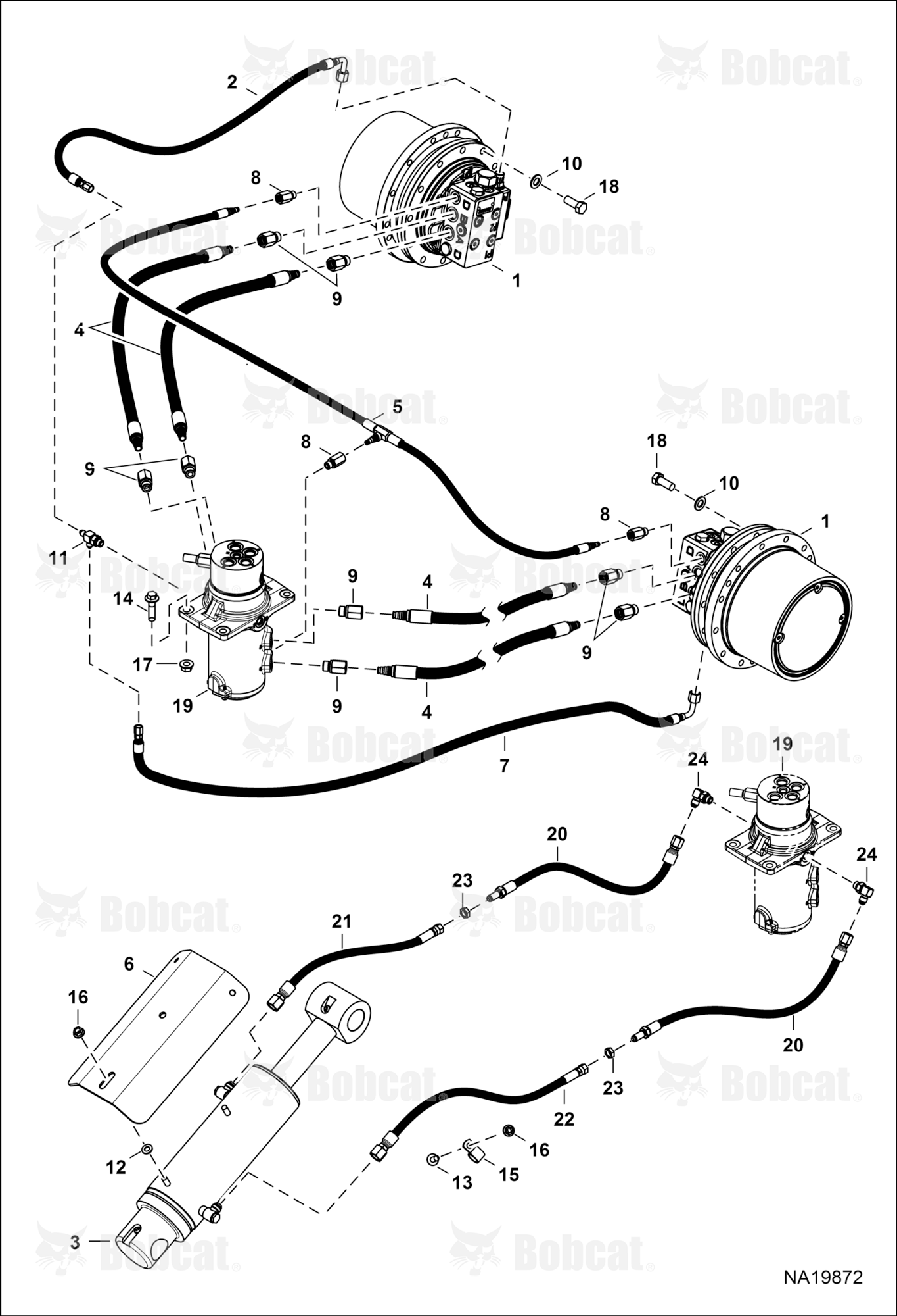 Hydraulic Circuitry (Lower)(W/O Angle Blade)