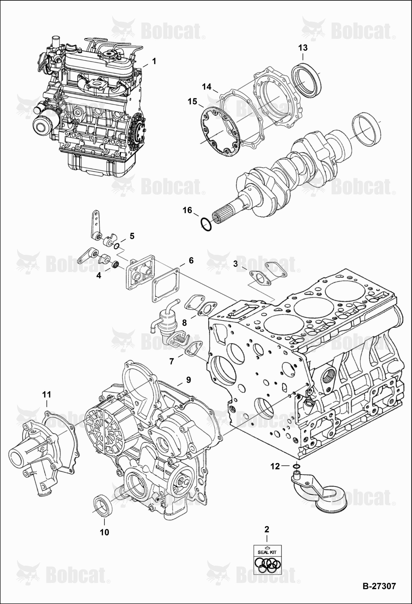 Engine & Lower Gasket Kit (Kubota - D1005-E3B-BC-3)(Tier IV Replacement)