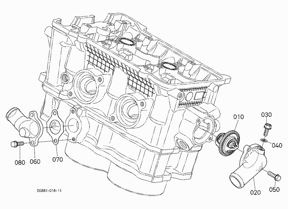 WATER FLANGE AND THERMOSTAT