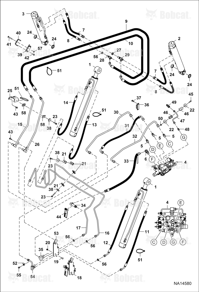 Hydraulic Circuitry (W/O BPV Junction Block)  B3BT12059 & Above