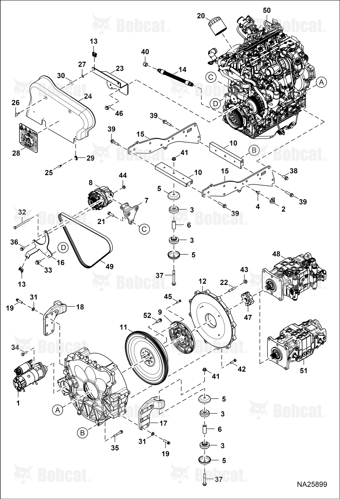 Engine & Attaching Parts (Belt Drive) (Engine Mounts)