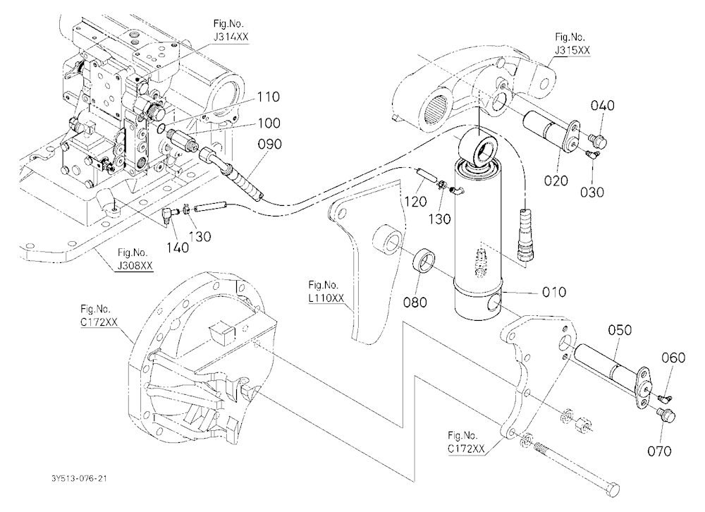 3P-Lift Assist Cylinder Lh