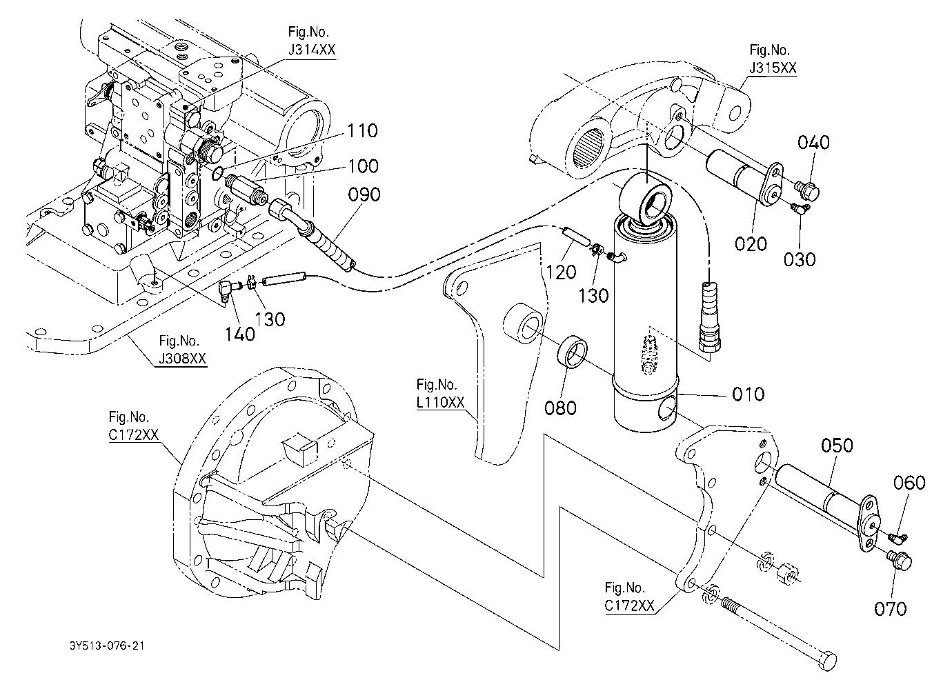 3P-Lift Assist Cylinder Lh