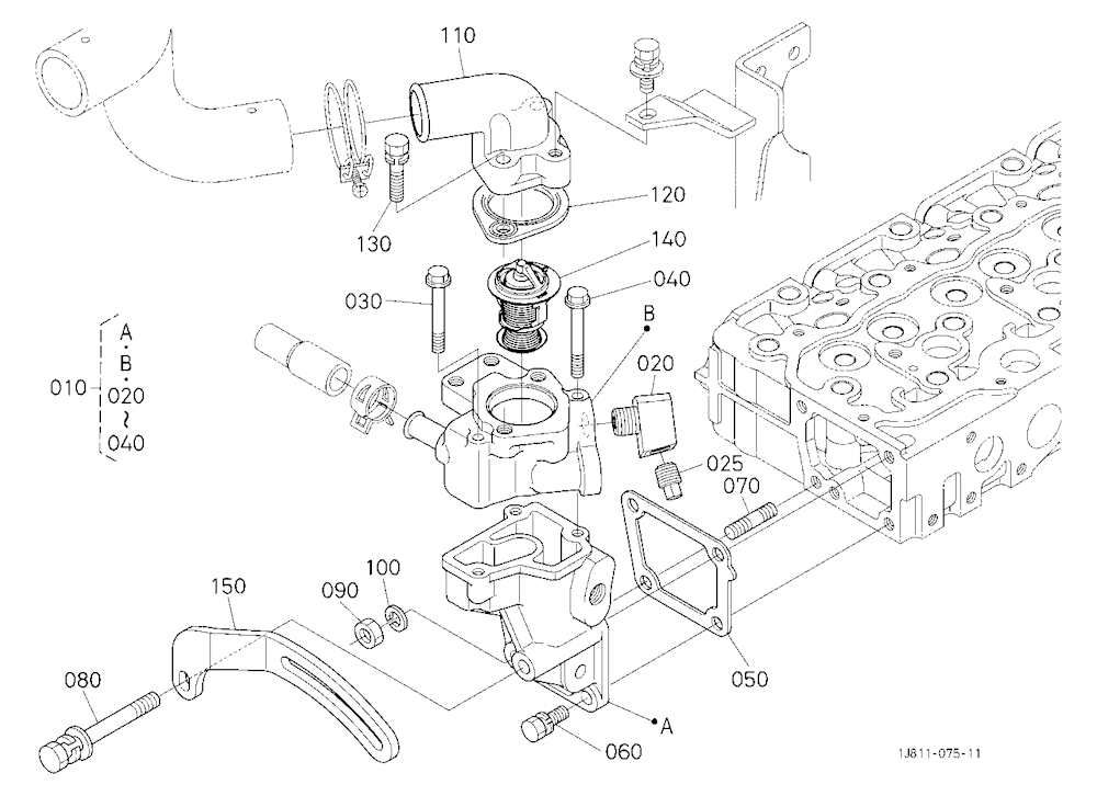 Water Flange And Thermostat