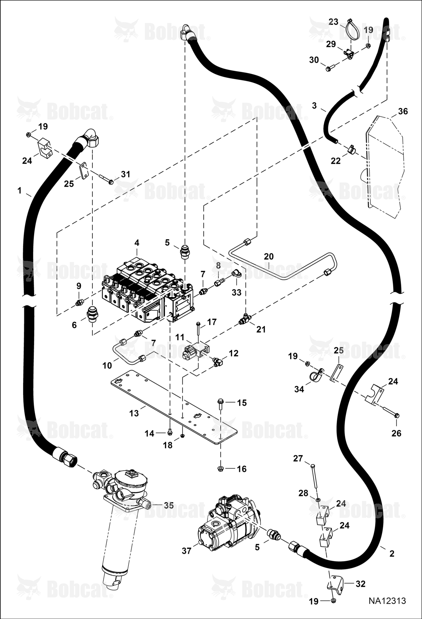 Hydraulic Circuitry (Control Valve) (Main) (Leveling)  B41711001 - B41716000