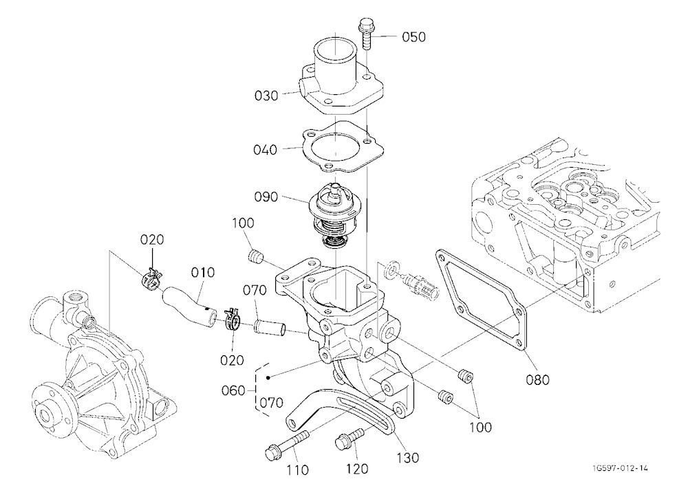 Water Flange And Thermostat