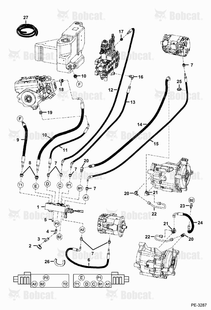 Hydraulic Circuitry (Pilot)  A7Y711001 - A7Y712016