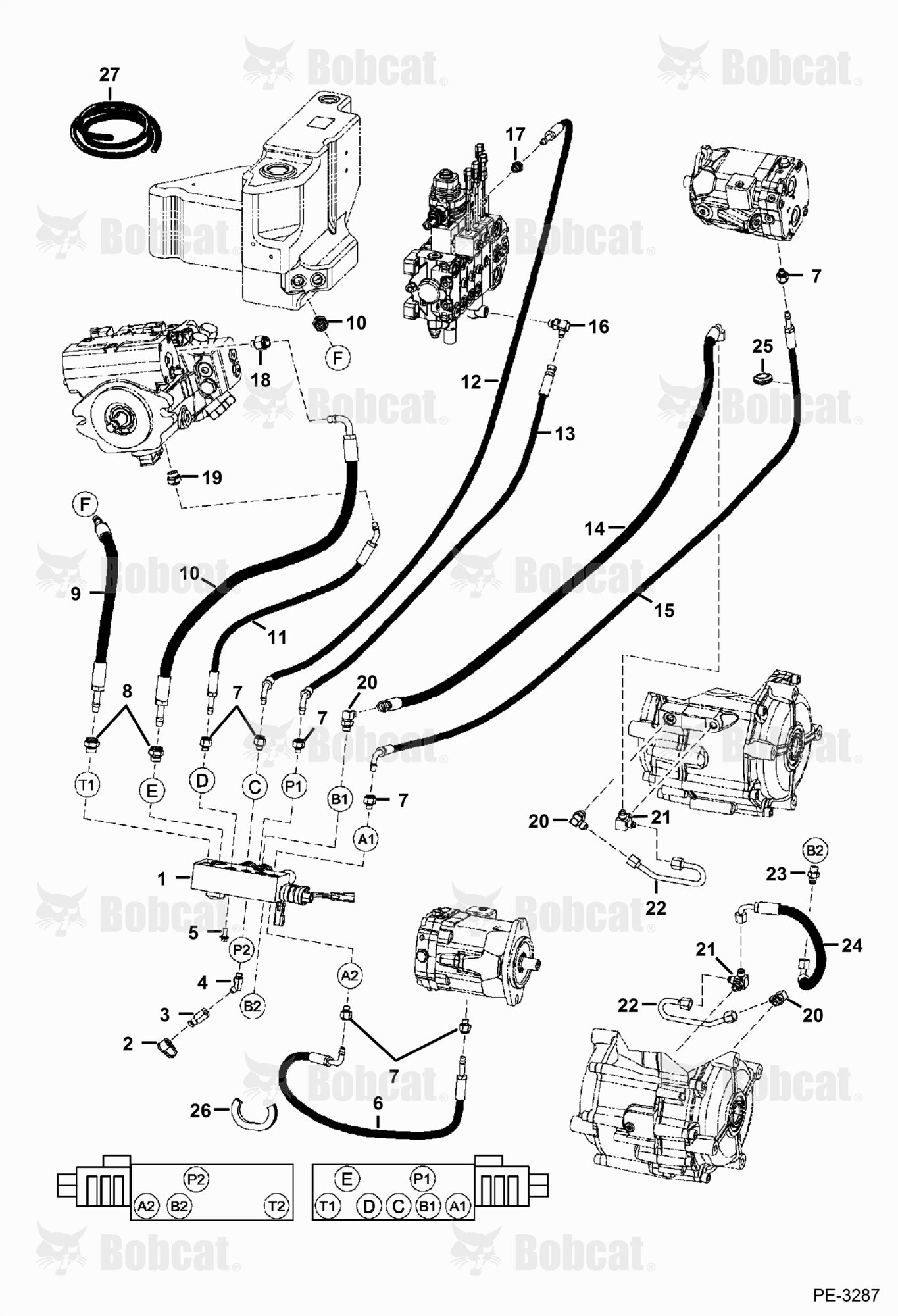 Hydraulic Circuitry (Pilot)  A7Y711001 - A7Y712016
