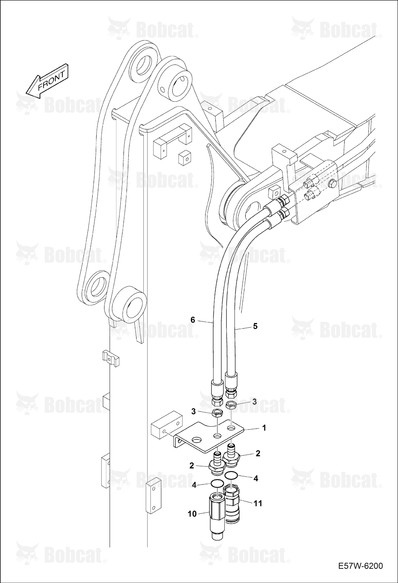 Hydraulic Circuitry (Arm 1,6 m) (Rotating)  B3WU11001 - B3WU11238