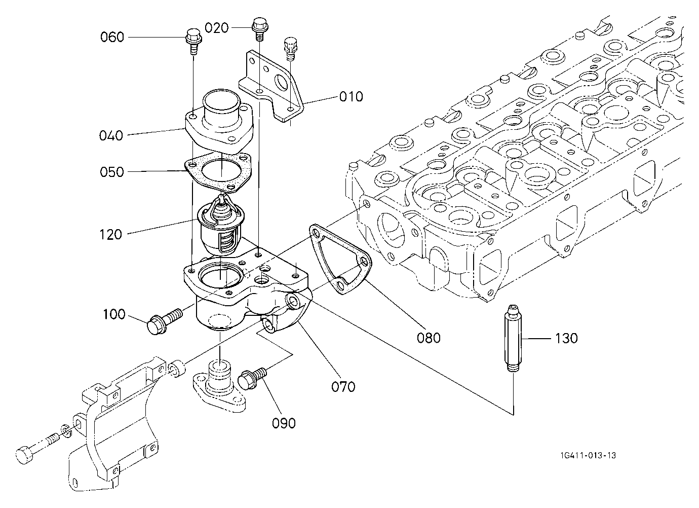 Water Flange And Thermostat