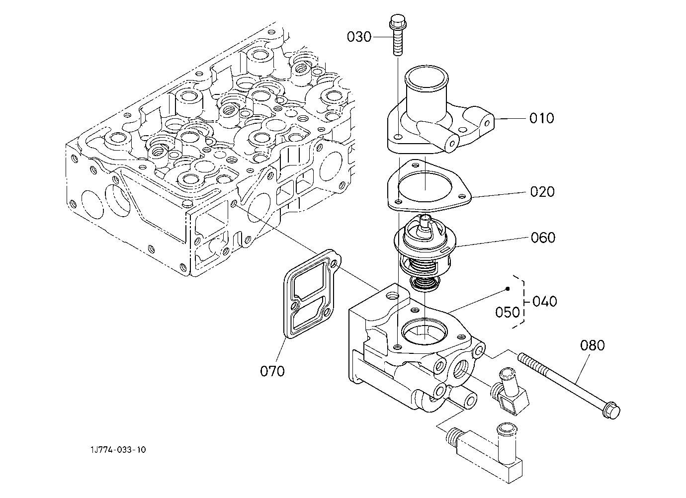 Water Flange And Thermostat