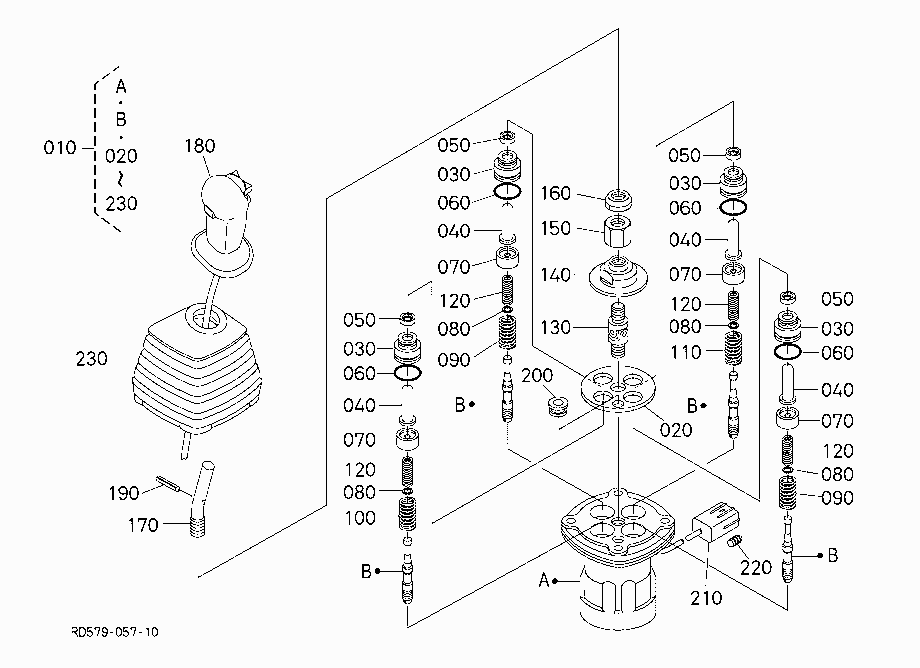 PILOT VALVE (RH) (COMPONENT PARTS)