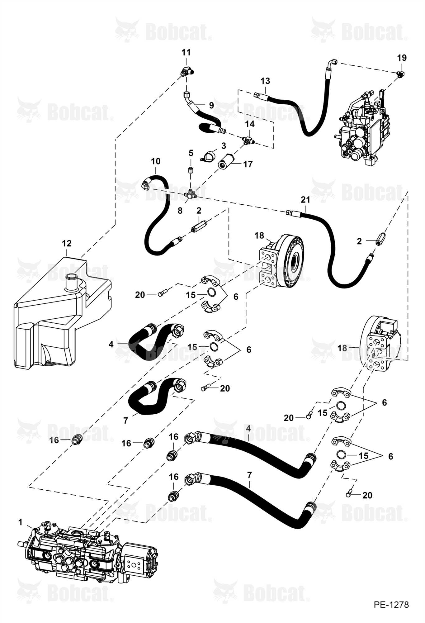 Hydrostatic Circuitry (W/Motors)  514147759 & Above, 514241034 & Above, 517912083 & Above