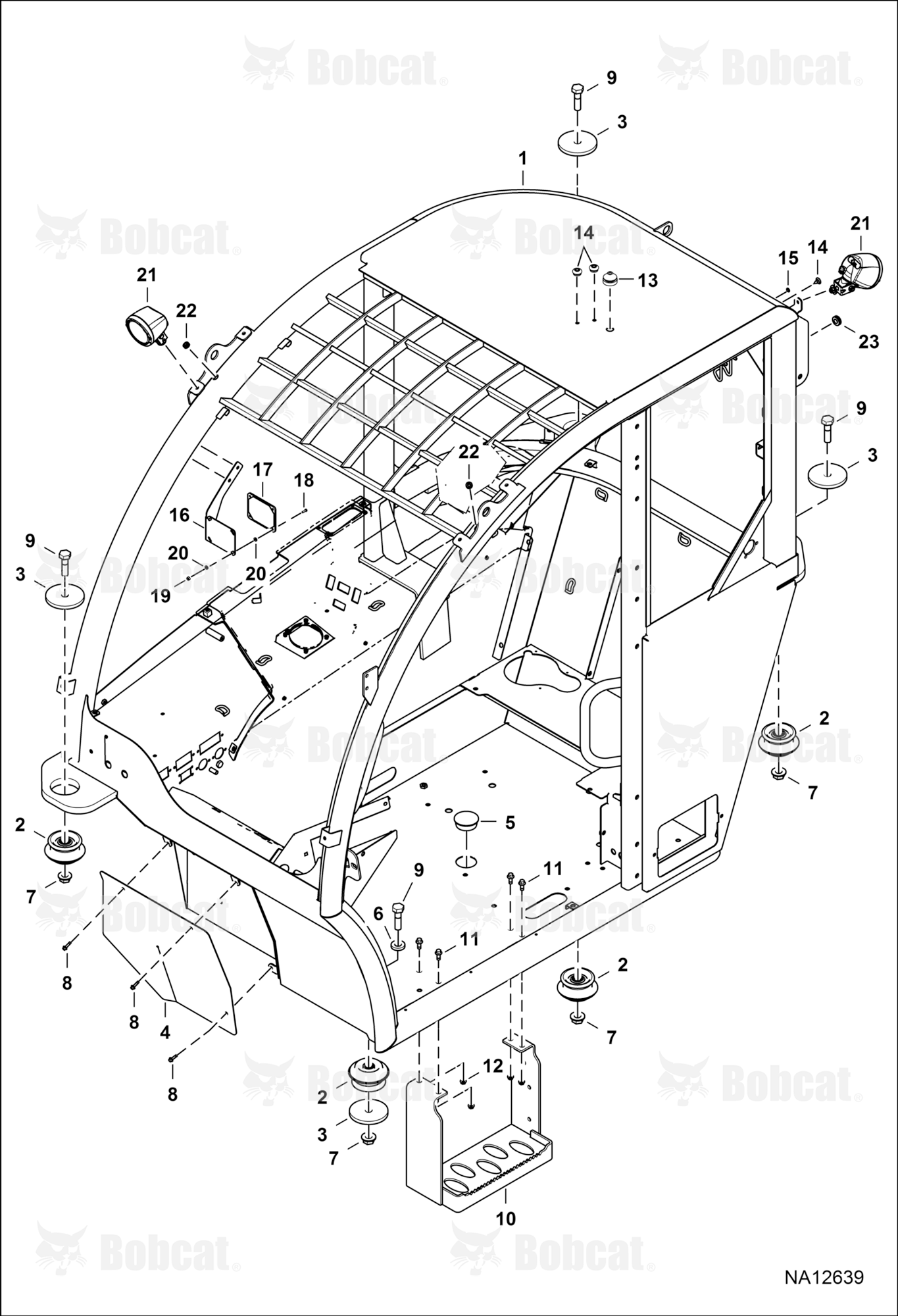 Operator CAB (W/Deutsch DT04-2P Connector on Work Lights)