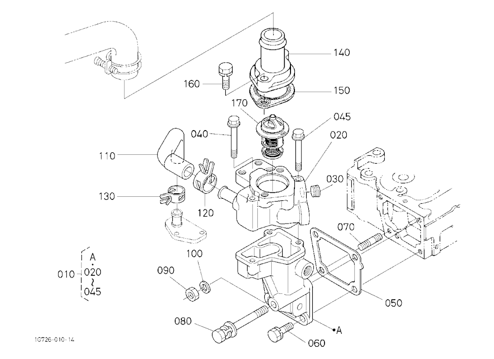Water Flange And Thermostat [Rops Type]