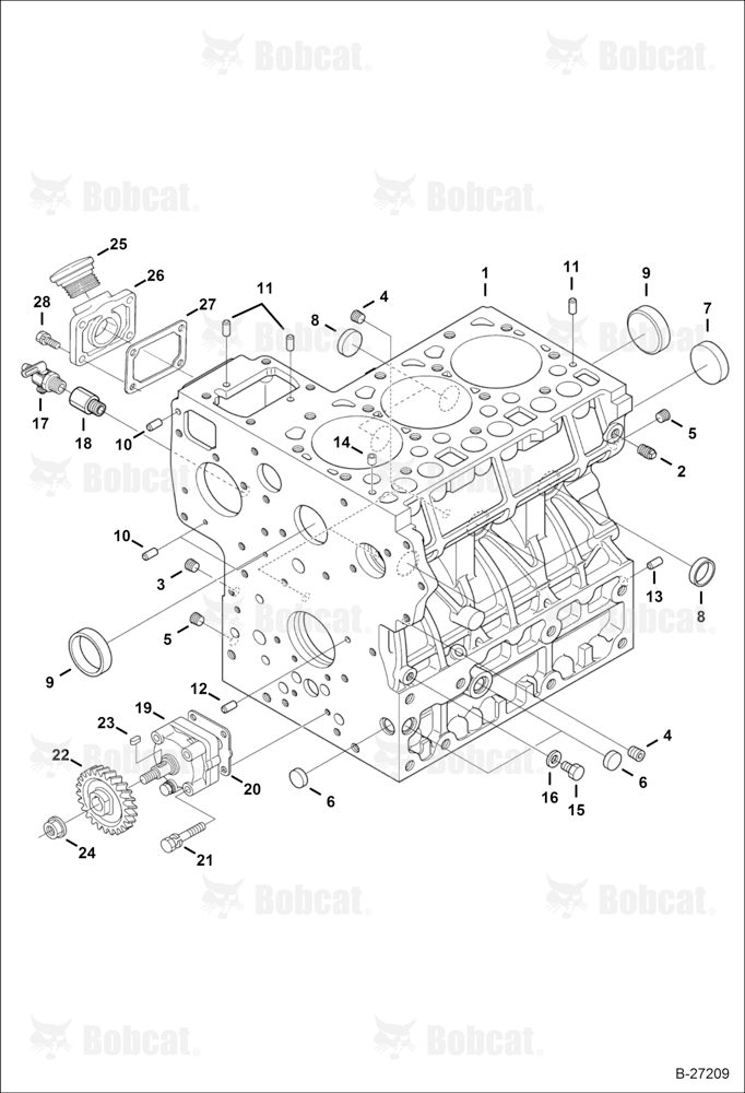 Crankcase (Gray) (Engine Serial # D1703-7****** or D1703-8******)
