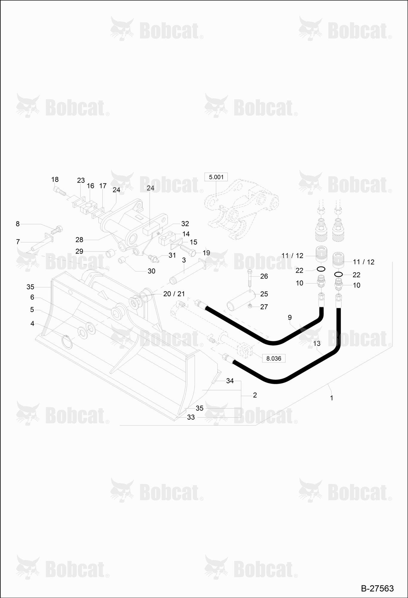 Swivelling Bucket 1500MM