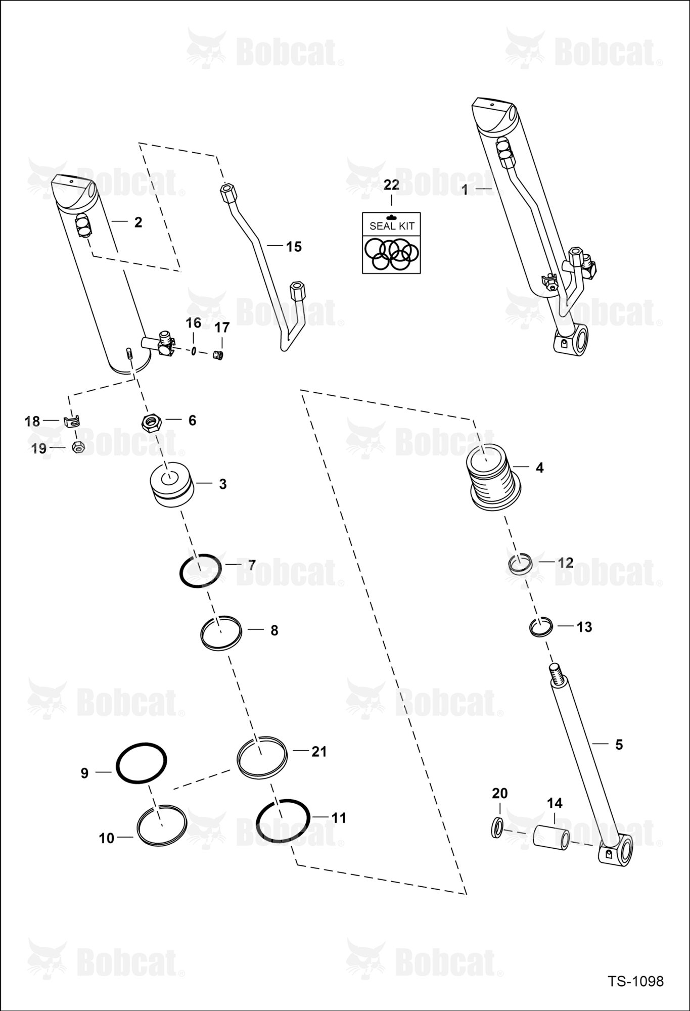 Tilt Cylinder (1.5" Rod)  514412936 & Below, 514511038 & Below, 514611031 & Below
