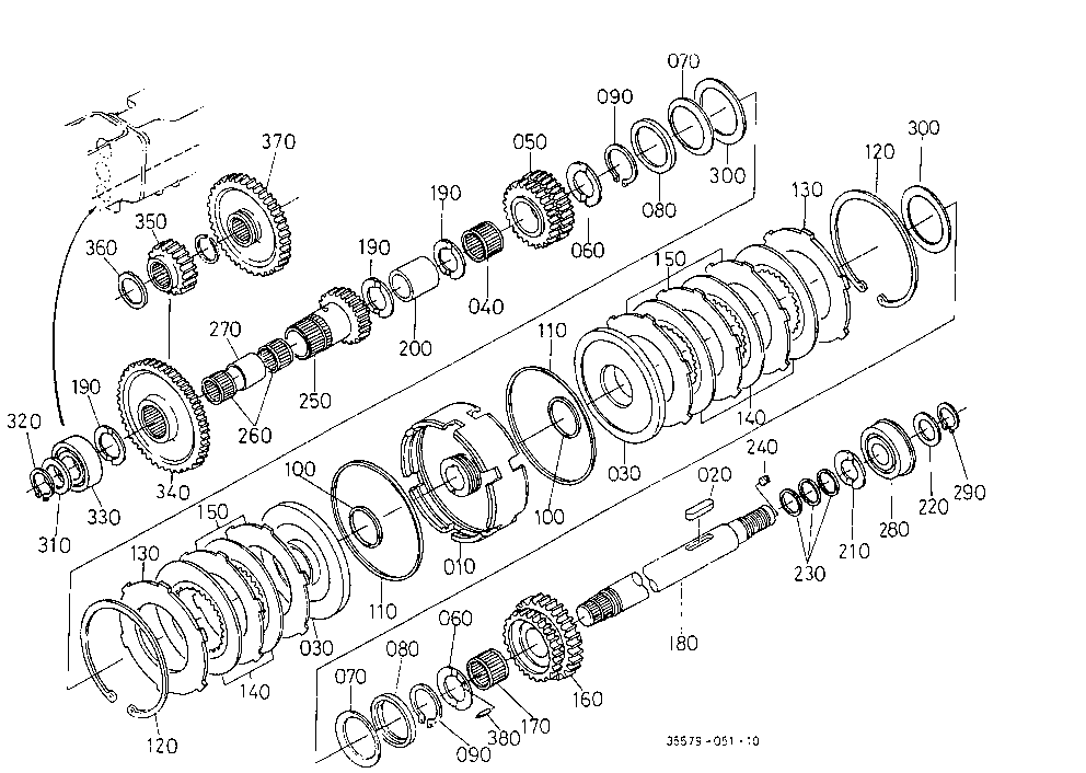 Front Drive Shaft (Rear Side) And Creep Gear
