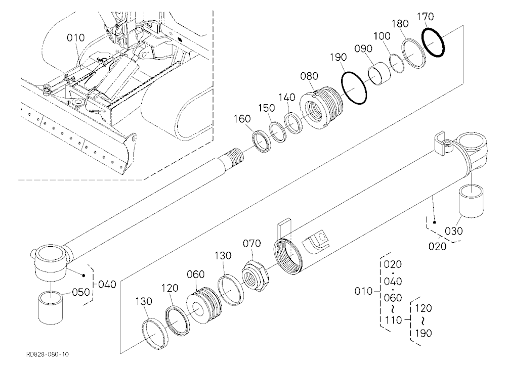 Angle Blade Cylinder And Component Parts