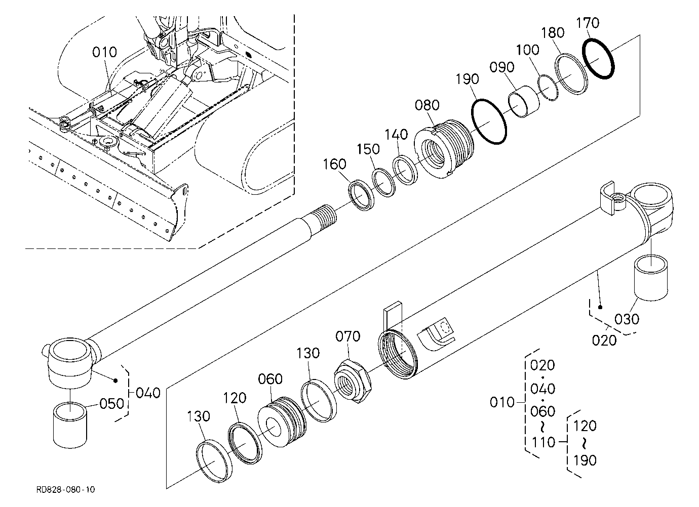 Angle Blade Cylinder And Component Parts