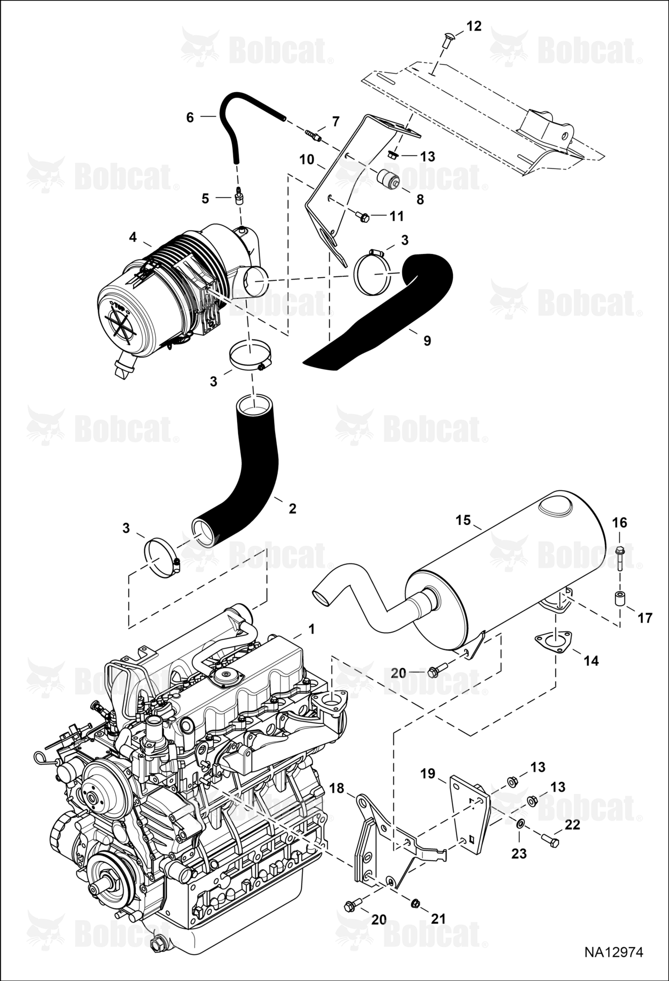 Engine & Attaching Parts (Air Cleaner & Muffler) (Blue) (Engine Serial # V2403-B******)
