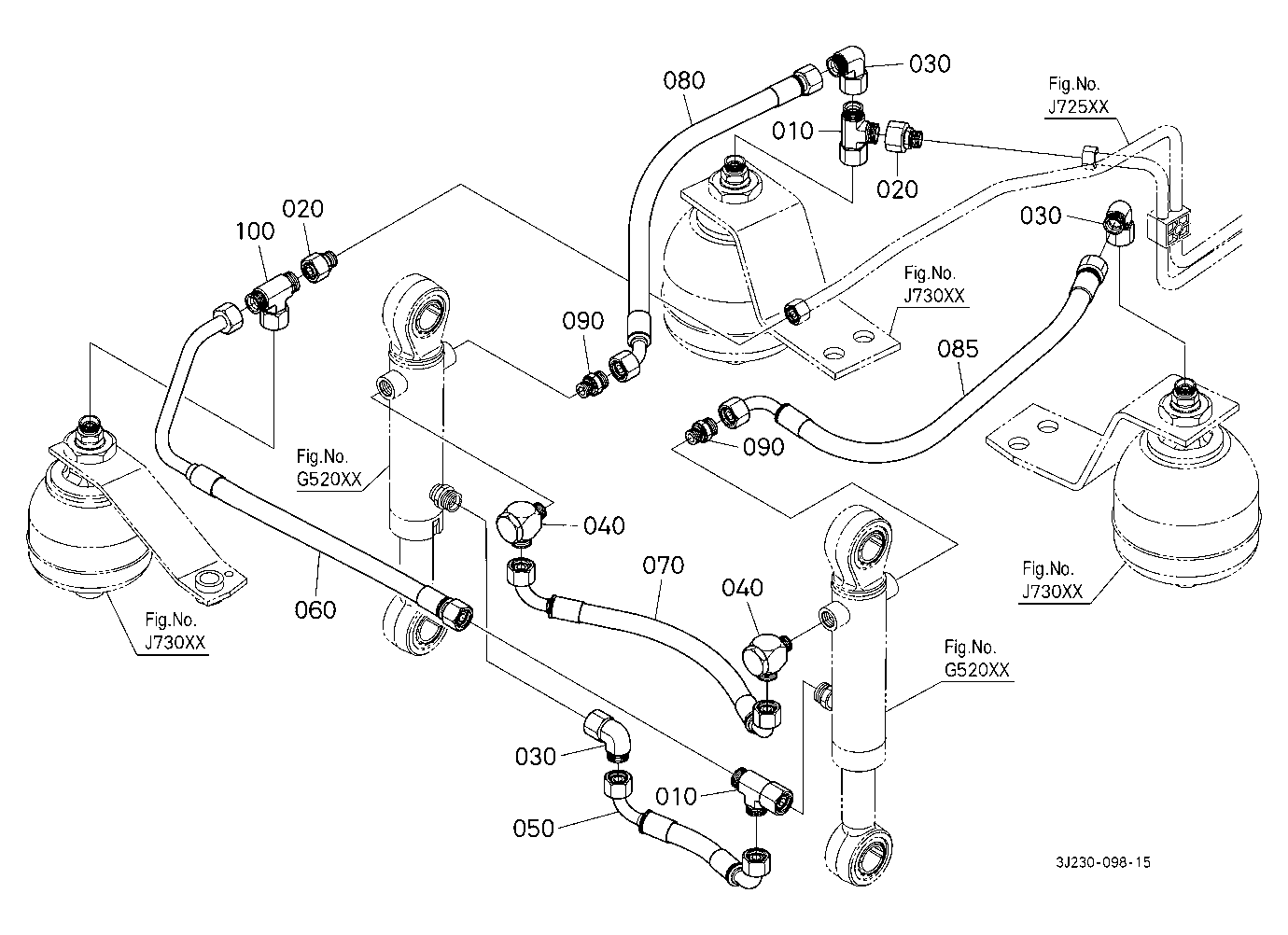 Front Suspension Cylinder Hose [With Front Suspens