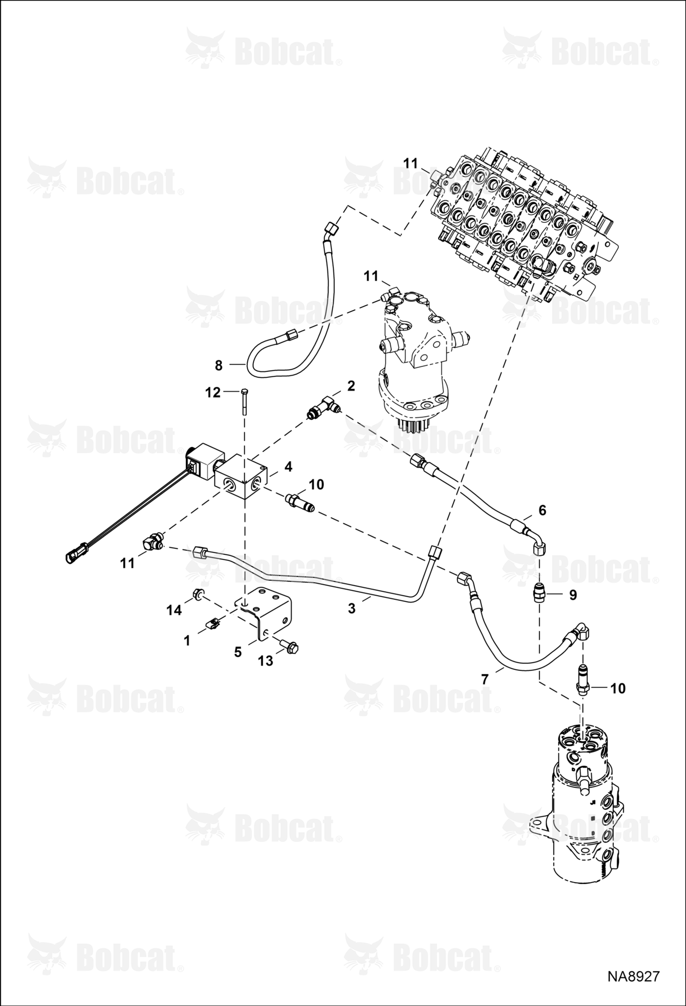 Hydraulic Circuitry (Short Blade)  AHNM22490 & Above
