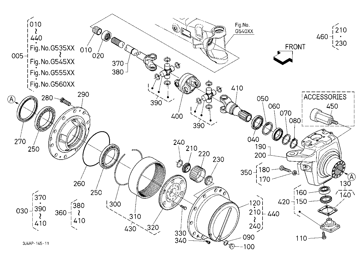 Front Axle (Differential Gear Shaft) [Component Pa