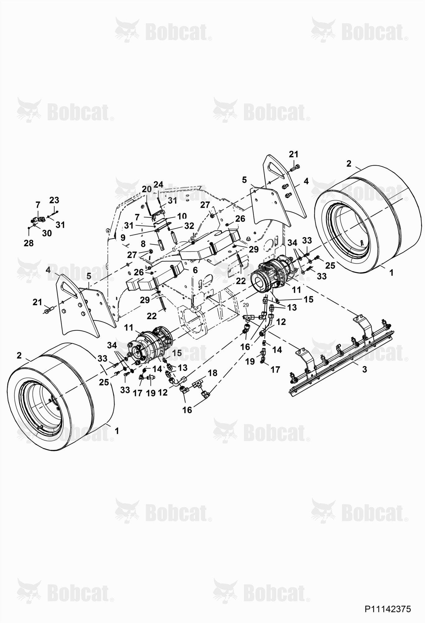 Tyred Wheel Axle